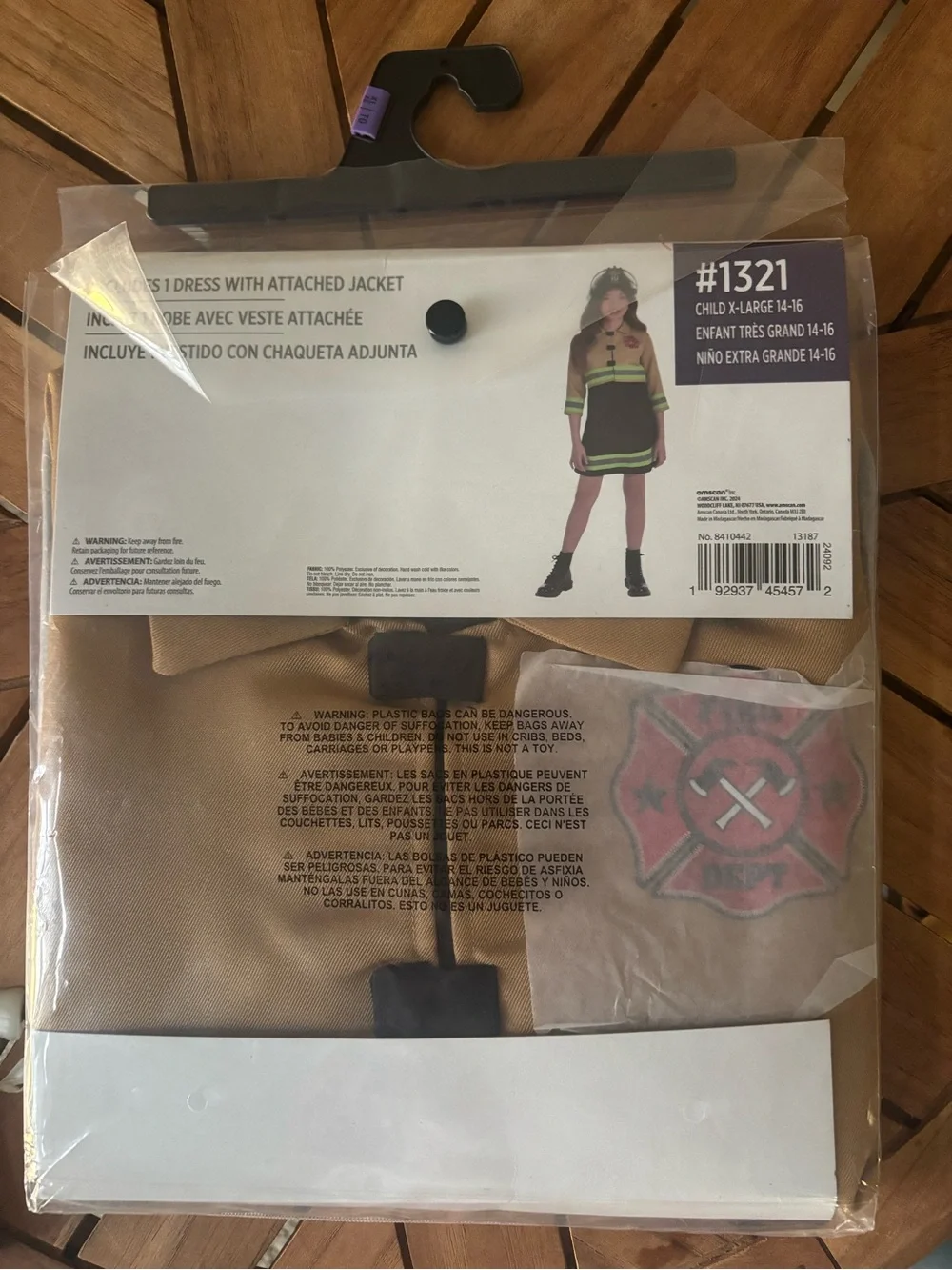 NWT Firefighter Dress Halloween Costume Girls Sz XL 14-16